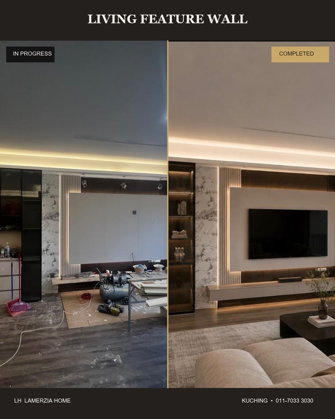 Living room television feature wall